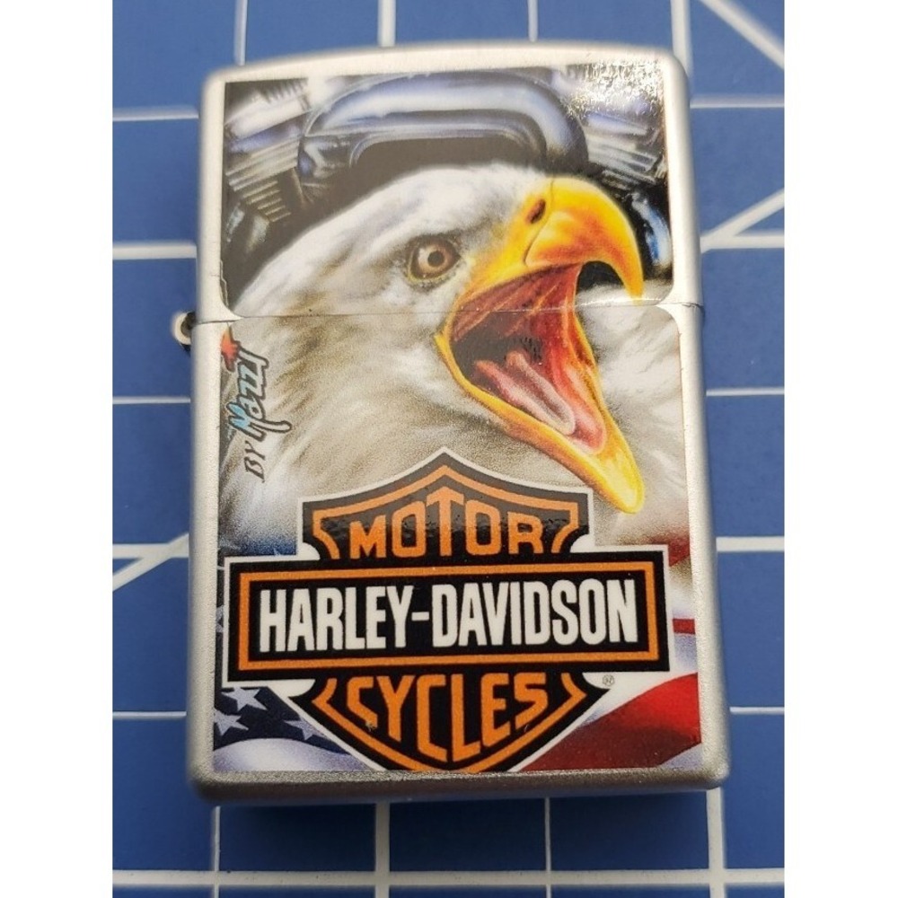 Zippo Lighter By Mazzi Harley Davidson, Street Chrome, 2005 Used